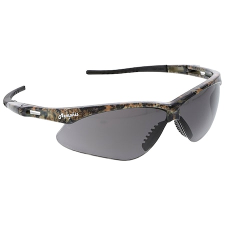 Mcr Safety Memphis (MP1), Safety Glasses, Anti-Fog, Gray Lens, Mossy Oak/Black Frame, Half Frame, 12 PK MOMP112AF